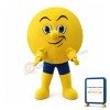 Yellow Ball With Raised Eyebrow Mascot Costume