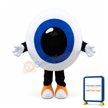 Cartoon Eyeball With Blue Pupil Mascot Costume