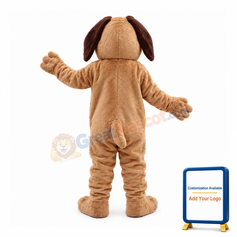 Brown Dog With Flat Mouth Mascot Costume