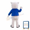 Gentle Little Pig Wearing Red Tie Mascot Costume