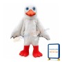 Sluggish Long Fur White Bird Mascot Costume