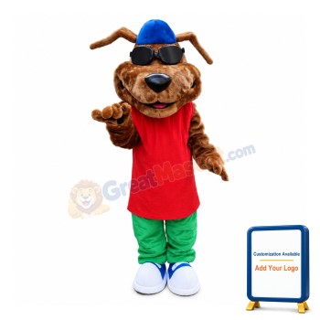 Cool Hiphop Dog With Sunglasses Mascot Costume