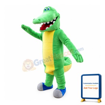 Cartoon Crocodile With Scalloped Teeth Mascot Costume