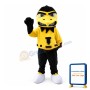 Big Mouth Eagle In Yellow Shirt Mascot Costume