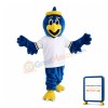 Blue Bird With White Shirt Mascot Costume