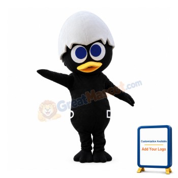 Black Duck With Eggshell Mascot Costume
