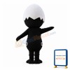 Black Duck With Eggshell Mascot Costume