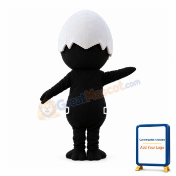 Black Duck With Eggshell Mascot Costume