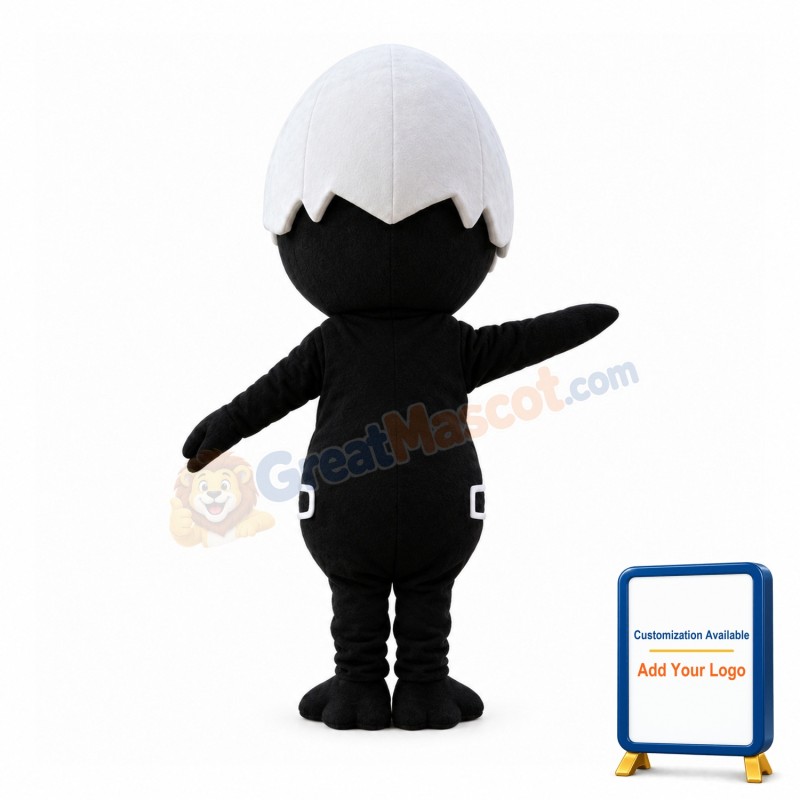 Black Duck With Eggshell Mascot Costume