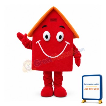 Solid Red House Mascot Costume