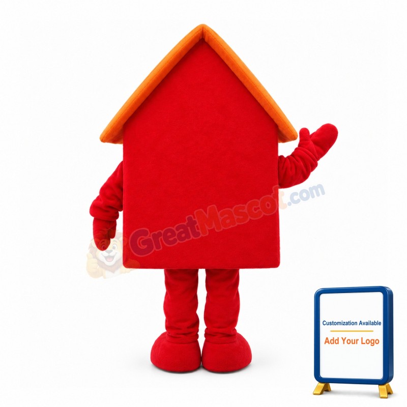 Solid Red House Mascot Costume
