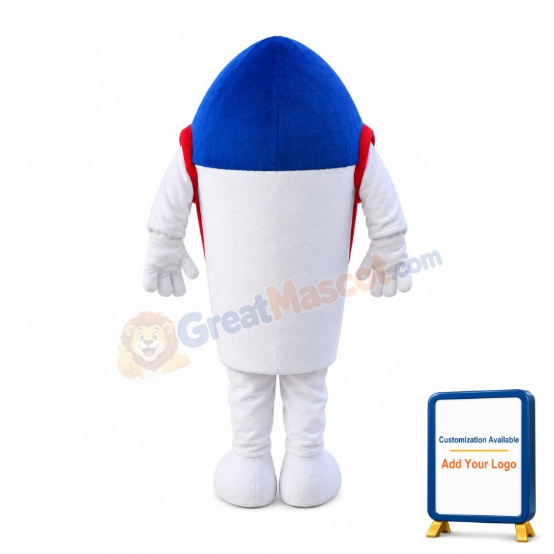 Blue Rocket Ready To Launch Mascot Costume