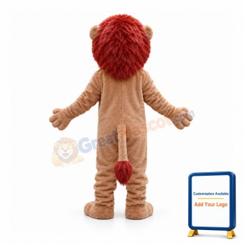 Adult Lion With Red Brown Mane Mascot Costume