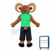 Hale Ram Wearing Green Vest Mascot Costume