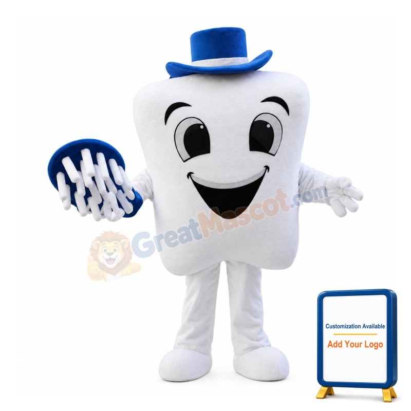 Cartoon Smiling Teeth Mascot Costume