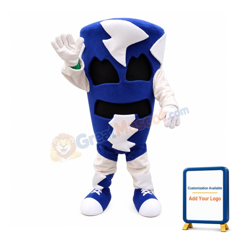 Blue Lightning Hood Mascot Costume