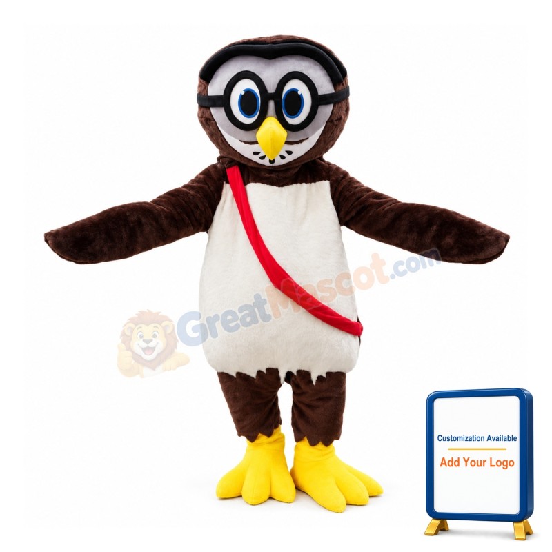 Owl Tied With Red Rope Mascot Costume