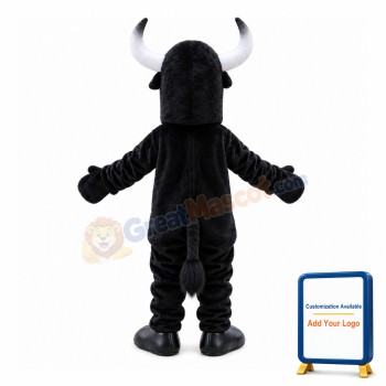 Steady Black Cattle Mascot Costume