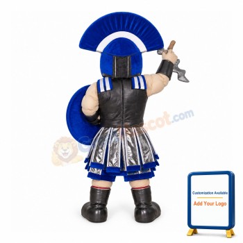 Fully Armed Blue Soldier Mascot Costume
