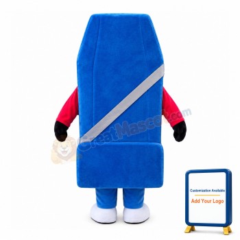 Blue Seat With Seat Belt Mascot Costume