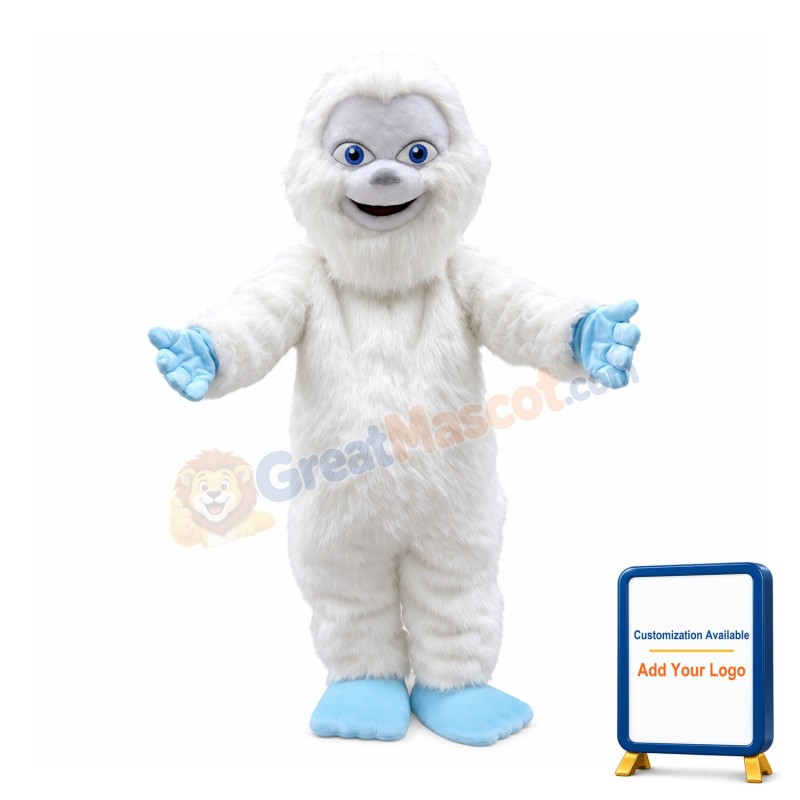 Non-aggressive White Snow Monster Mascot Costume