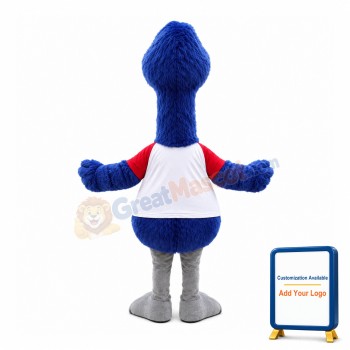 Small Blue Hairy Ostrich Mascot Costume