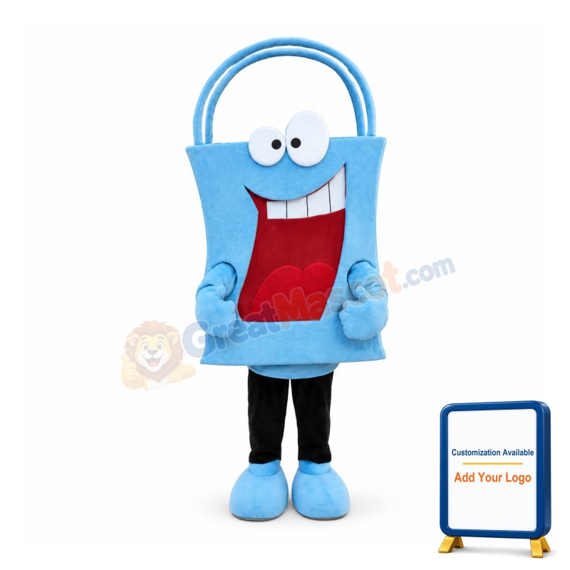 Sky Blue Tote Bag Mascot Costume