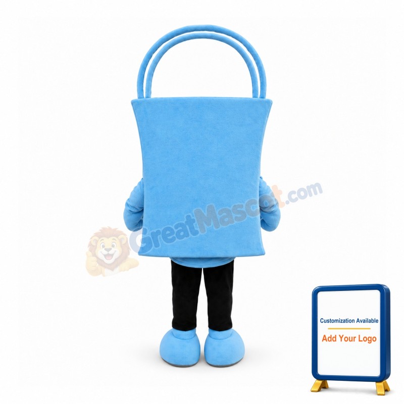 Sky Blue Tote Bag Mascot Costume