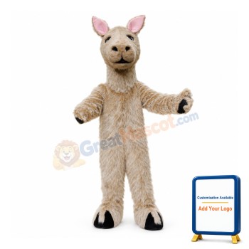 Walking Style Light Brown Alpaca Mascot Costume