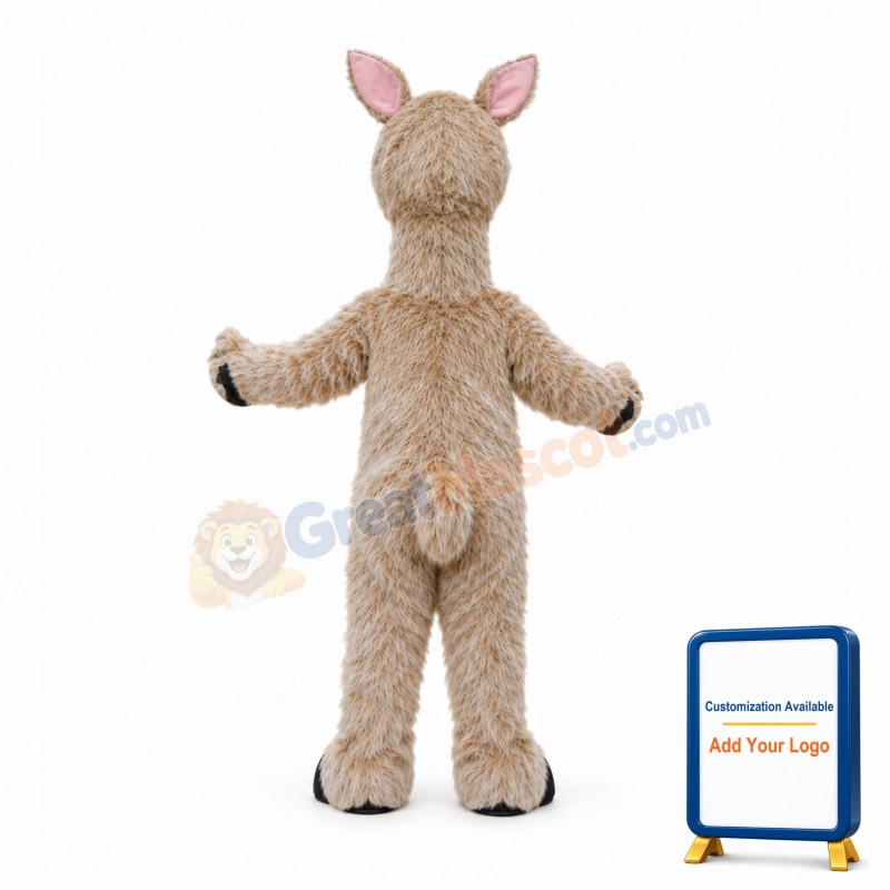 Walking Style Light Brown Alpaca Mascot Costume