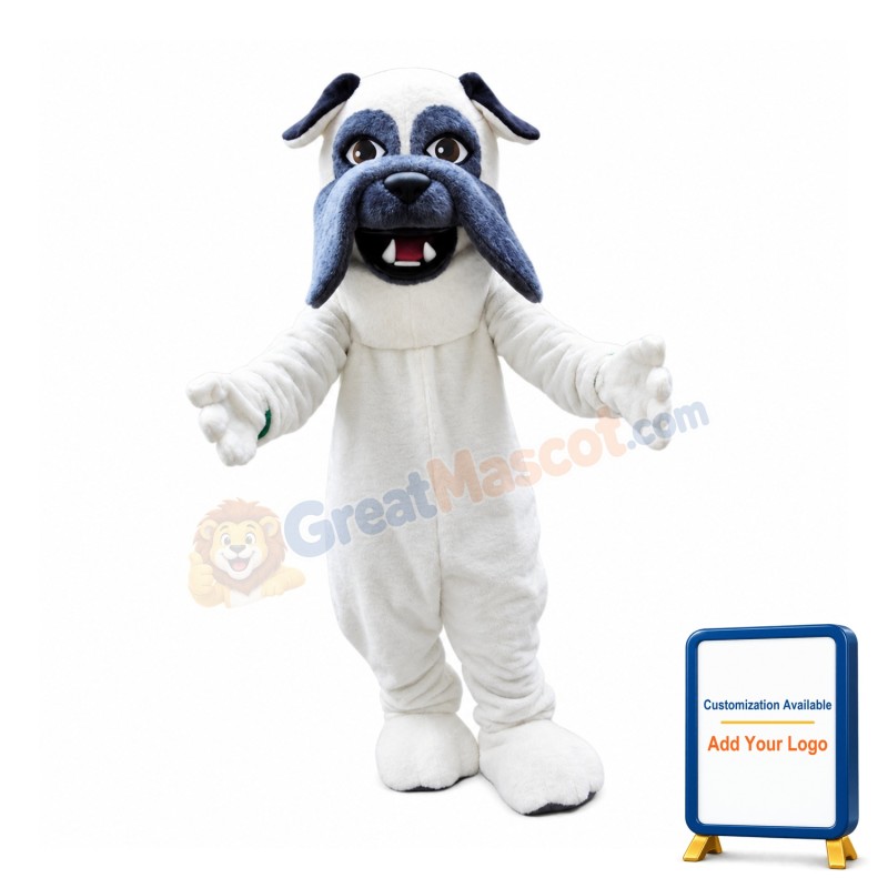 Peaceful White Bulldog Mascot Costume
