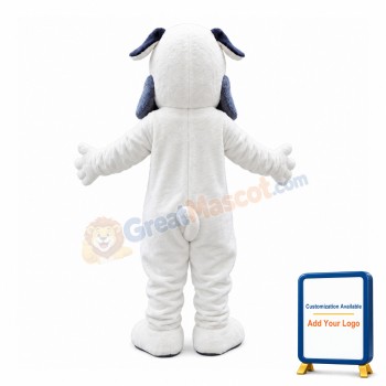 Peaceful White Bulldog Mascot Costume