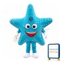 Cartoon Sky Blue Starfish Mascot Costume
