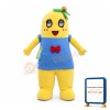 Pear Essence Wearing Blue Bib Mascot Costume