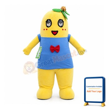 Pear Essence Wearing Blue Bib Mascot Costume