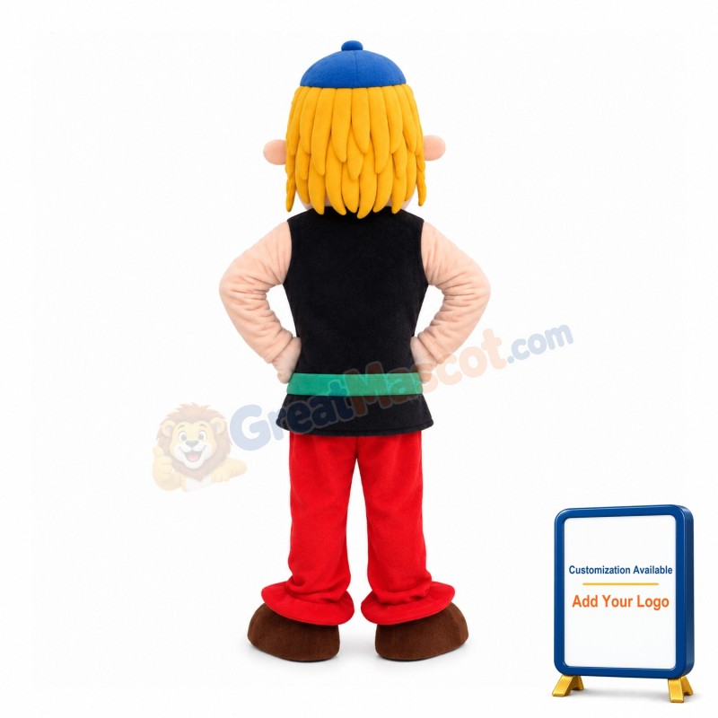 Big Eyes Man With Yellow Beard Mascot Costume