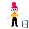 Lady With Pink Curly Hair Mascot Costume