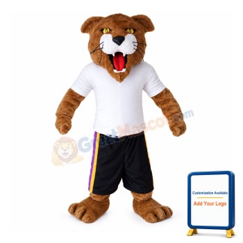 Cranky Tiger In White Tights Mascot Costume