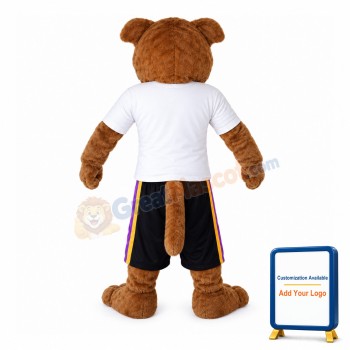 Cranky Tiger In White Tights Mascot Costume