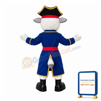 White Calf With Blue Coat Mascot Costume