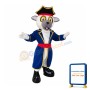 White Calf With Blue Coat Mascot Costume