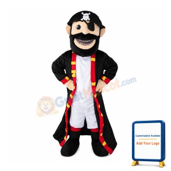 Bearded Pirate With Blindfold Mascot Costume