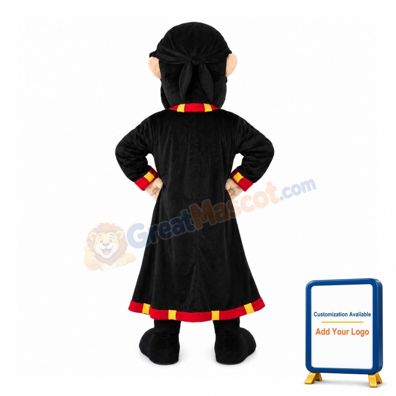 Bearded Pirate With Blindfold Mascot Costume