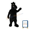 Grumpy Black Dinosaur Mascot Costume