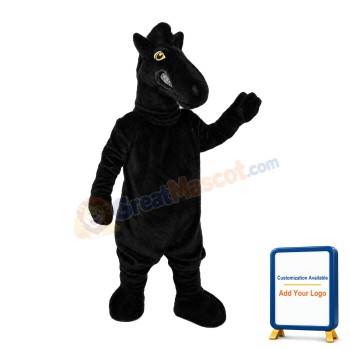 Grumpy Black Dinosaur Mascot Costume