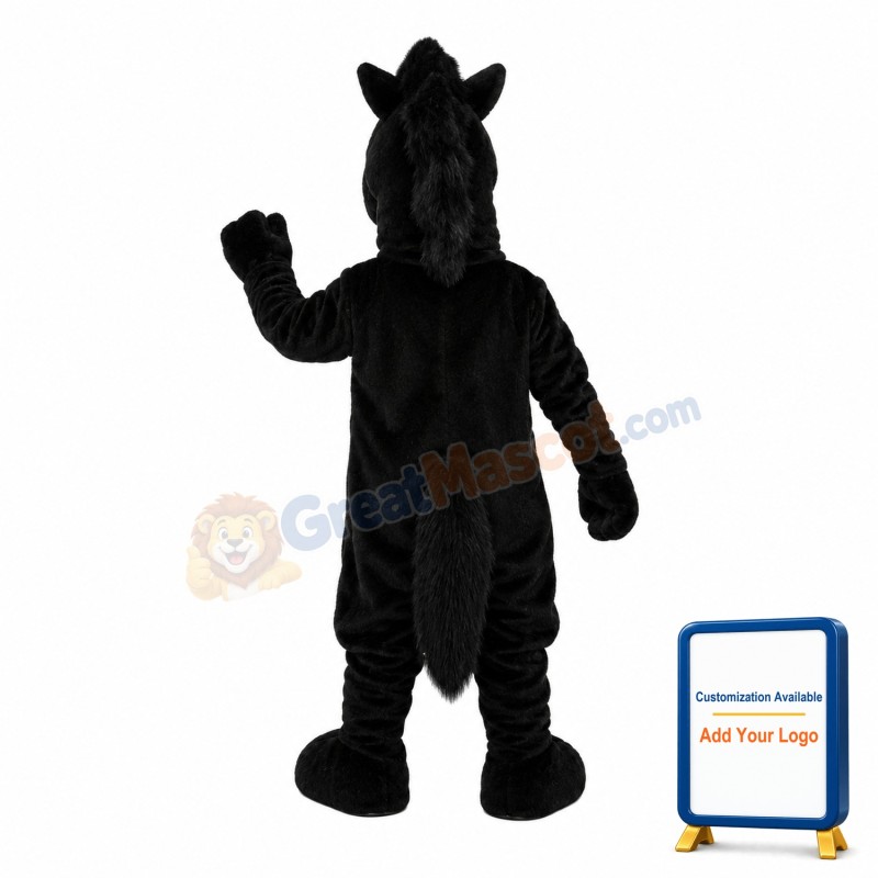 Grumpy Black Dinosaur Mascot Costume
