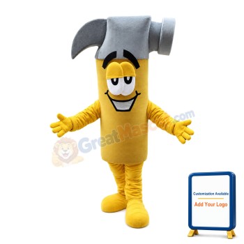 Hammer With Yellow Handle Mascot Costume