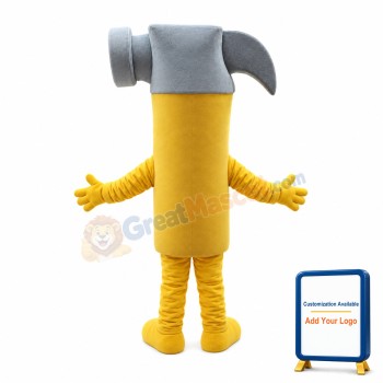 Hammer With Yellow Handle Mascot Costume