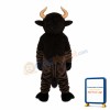 Black Bull With Golden Horns Mascot Costume