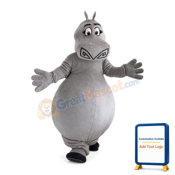 Clumsy Hippo With Big Belly Mascot Costume